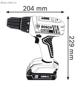 Аккумуляторная дрель-шуруповерт Bosch GSR 1800-LI Professional - 06019A8305