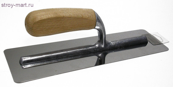 Гладилка L'outil Parfait трапеция нерж полотно 200*80*0,6мм алюм основание, деревянная ручка / 2070008 - С-000125144