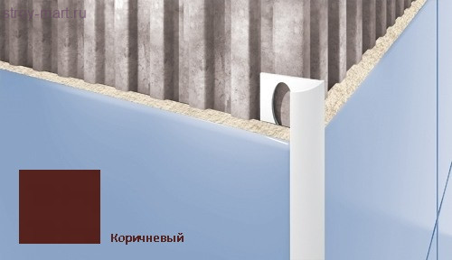 Профиль для плитки CEZAR внешний 8мм коричневый Профиль для плитки CEZAR внешний 8мм коричневый