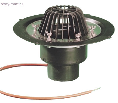 Воронка кровельн вертикальный Дн 110 с листвоул с фланцем HL 62 Воронка кровельн вертикальный Дн 110 с листвоул с фланцем HL 62