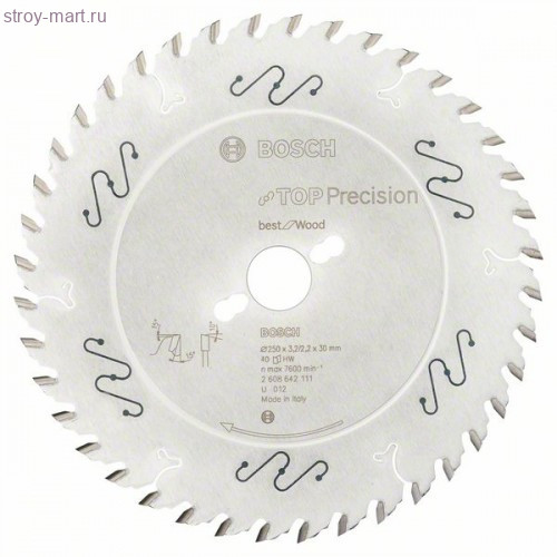 ЦИРКУЛЯРНЫЙ ДИСК 250x30x40T WOOD PRO - 2608642111