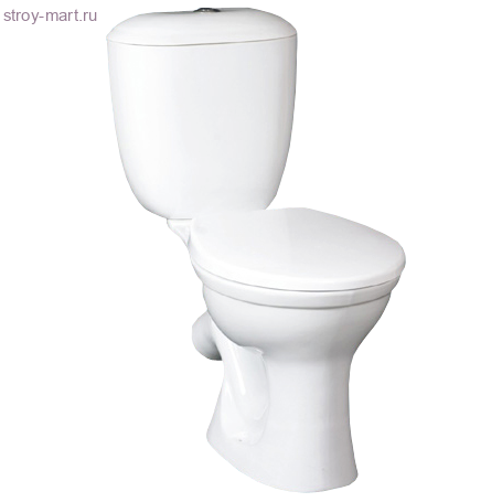 Унитаз-компакт Виктория белый тарельчатый косой выпуск в комплекте Santeri - 4606034153178