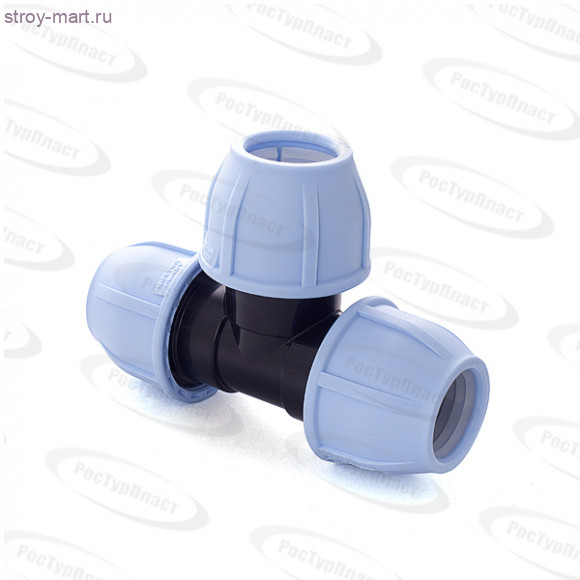 Тройник ПЭ переход Дн 25х20х25 компресс РосТурПласт 11594 Тройник ПЭ переход Дн 25х20х25 компресс РосТурПласт 11594