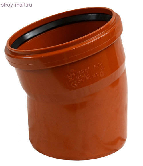 Отвод НПВХ коричневый Дн 110х15° б/нап в комплекте - 027-3641 Отвод НПВХ коричневый Дн 110х15° б/нап в комплекте - 027-3641