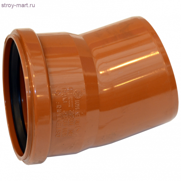 Отвод НПВХ коричневый Дн 110х15° б/нап в комплекте - 027-3641 Отвод НПВХ коричневый Дн 110х15° б/нап в комплекте - 027-3641