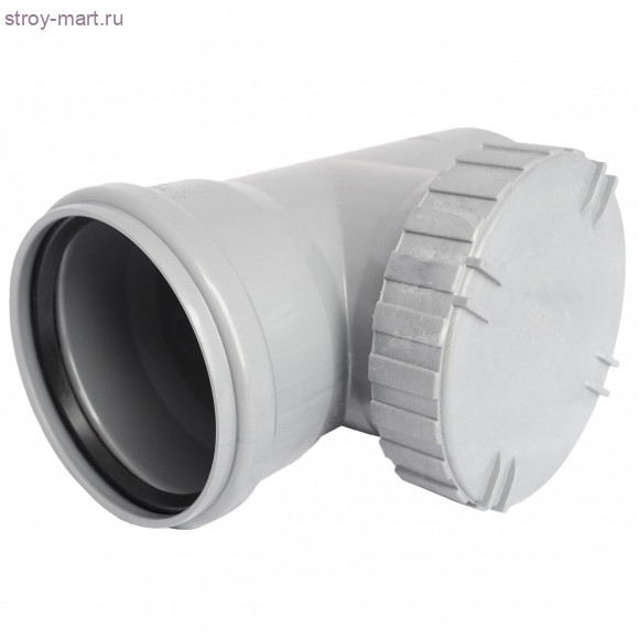 Ревизия НПВХ серый Дн 110 б/нап с крышкой в комплекте ТУ 6-49-33-92 - 027-1700