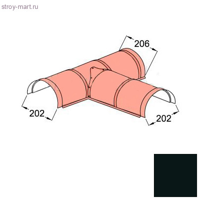 Конек полукруглый Т-образный Decra Classic/Roman Черный бриллиант - С-000113312 Конек полукруглый Т-образный Decra Classic/Roman Черный бриллиант - С-000113312