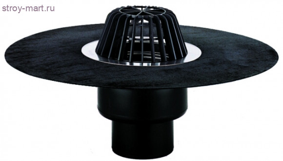 Воронка кровельн вертикальный Дн 110 с листвоул, полимербитумным полотном, с эл/подогревом HL 62.1H