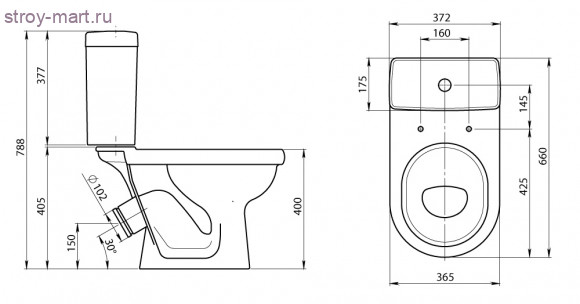 Унитаз-компакт Визит белый нижний подвод косой выпуск коз в/к Santeri - 023-2417 Унитаз-компакт Визит белый нижний подвод косой выпуск коз в/к Santeri - 023-2417
