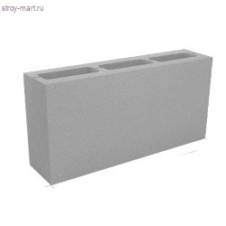 Блок керамзто-бетонный 3-ех щелевой 390*90*190мм. м50/f50 - С-000094293 Блок керамзто-бетонный 3-ех щелевой 390*90*190мм. м50/f50 - С-000094293
