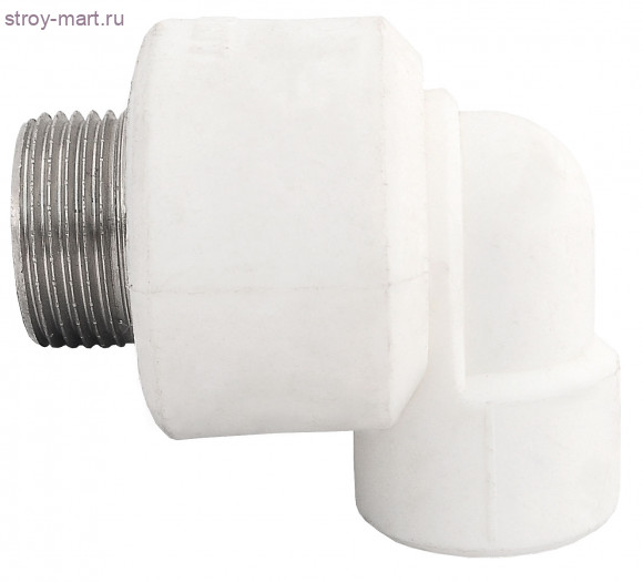 Угольник PP-R белый Дн 32х3/4 НР Firat - 4606034124970 Угольник PP-R белый Дн 32х3/4 НР Firat - 4606034124970