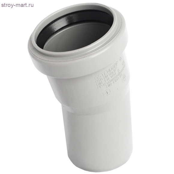 Отвод PP-H серый Дн 110х67,5° б/нап в комплекте Ostendorf 115130 - 4052836151308