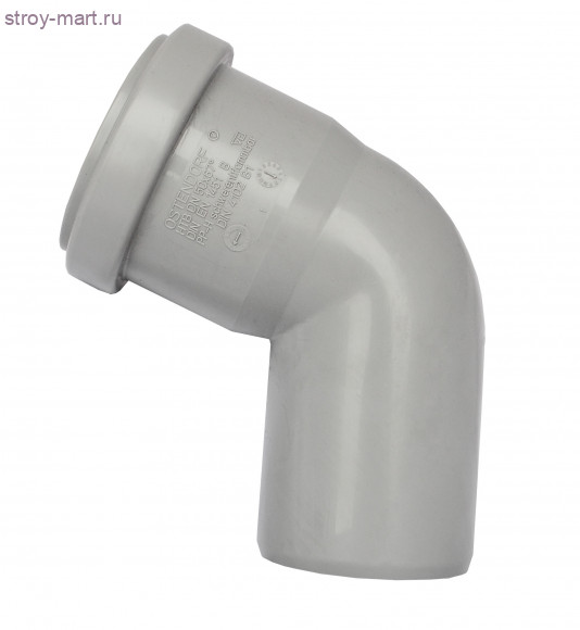 Отвод PP-H серый Дн 110х67,5° б/нап в комплекте Ostendorf 115130 - 4052836151308