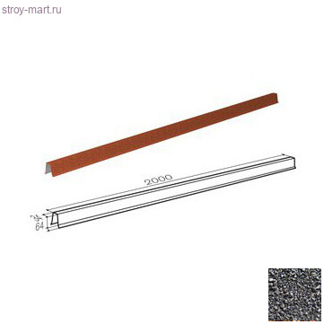 Конек прямоугольный Gerard (Chrcoal 111), L=2м - С-000115594 Конек прямоугольный Gerard (Chrcoal 111), L=2м - С-000115594