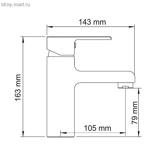 Смеситель одноручный для умывальника Ammer хром WasserKRAFT 3703