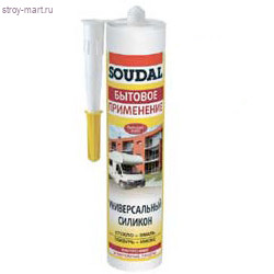 Герметик силиконовый «Soudal» универсальный бесцветный 15*300 мл. (15 шт/кор.) 105905 - С-000072126 Герметик силиконовый «Soudal» универсальный бесцветный 15*300 мл. (15 шт/кор.) 105905 - С-000072126