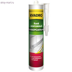 Клей монтажный универсальный бежевый 420 гр. (12 шт/уп.) «Kvadro» - С-000072223 Клей монтажный универсальный бежевый 420 гр. (12 шт/уп.) «Kvadro» - С-000072223