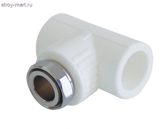 Тройник PP-R белый Дн 20х3/4 нак. гайка РосТурПласт 14270 - 027-8473 Тройник PP-R белый Дн 20х3/4 нак. гайка РосТурПласт 14270 - 027-8473
