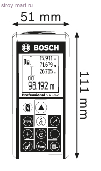 Лазерный дальномер Bosch GLM 100 C Professional - 601072700