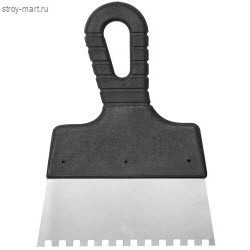 Шпатель зубчатый «Eurotex» зуб 6х6, нерж. сталь, пластмассовая ручка 200мм / 020607-006-200 - С-000076343 Шпатель зубчатый «Eurotex» зуб 6х6, нерж. сталь, пластмассовая ручка 200мм / 020607-006-200 - С-000076343