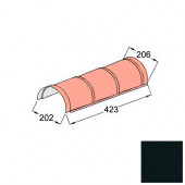 Конек полукруглый одинарный Decra Classic/Roman L=423 (375*) мм Черный бриллиант - С-000113305 Конек полукруглый одинарный Decra Classic/Roman L=423 (375*) мм Черный бриллиант - С-000113305