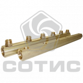 Коллекторы распределительные латунные серии СОТИС К100-2500 с межосевым расстоянием 100мм - К100-2508-20 НР Коллекторы распределительные латунные серии СОТИС К100-2500 с межосевым расстоянием 100мм - К100-2508-20 НР