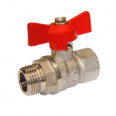 Кран шаровой латунь Стандарт 231 аналог 11б27п1 никель Ду 20 ВР/НР бабочка ГАЛЛОП 103189