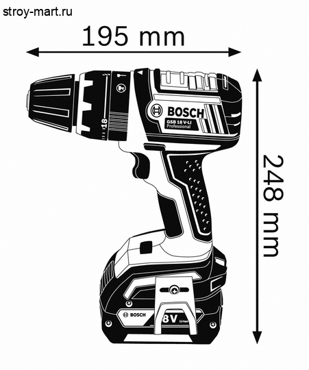Аккумуляторная ударная дрель-шуруповерт Bosch GSB 18 V-LI Professional - 060186710E Аккумуляторная ударная дрель-шуруповерт Bosch GSB 18 V-LI Professional - 060186710E