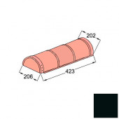 Конек полукруглый начальный НIP Decra Classic/Roman L=423 мм Черный бриллиант - С-000113309 Конек полукруглый начальный НIP Decra Classic/Roman L=423 мм Черный бриллиант - С-000113309