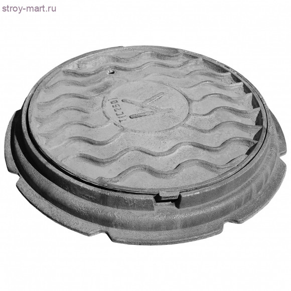 Люк чугун канализационный К тип Л малый A15 m=55кг ГОСТ 3634-99 - 004-0082