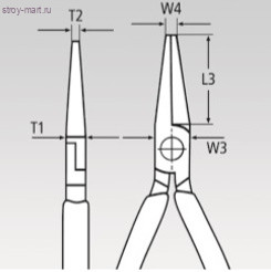 Длинногубцы, без режущих кромок 30 13 160 - KN-3013160 Длинногубцы, без режущих кромок 30 13 160 - KN-3013160