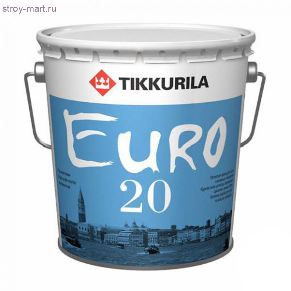 Краска водоэмульсионная Euro 20 полуматовая (база С) 9 л. - С-000059022 Краска водоэмульсионная Euro 20 полуматовая (база С) 9 л. - С-000059022