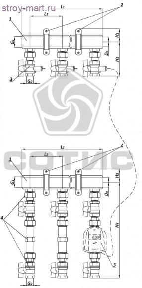 Модуль коллекторный этажного узла учета тепловой энергии МКТ100-2500(3200) СОТИС-Unit - МКТ100-2507-15 Модуль коллекторный этажного узла учета тепловой энергии МКТ100-2500(3200) СОТИС-Unit - МКТ100-2507-15