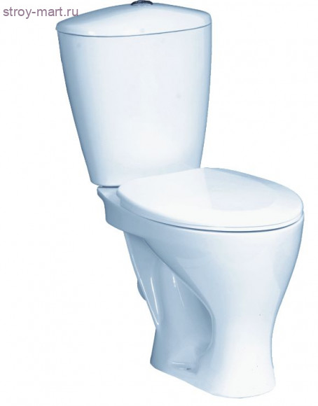 Унитаз-компакт Версия белый козырьковый косой выпуск в комплекте Santeri - 4606034154205 Унитаз-компакт Версия белый козырьковый косой выпуск в комплекте Santeri - 4606034154205