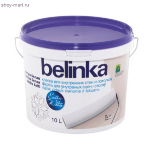 Краска для стен и потолков «Belinka» ослепительно белая 2 л. (6 шт./уп.) / 45902 - С-000116944
