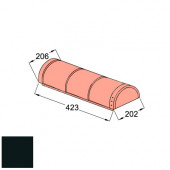 Конек полукруглый конечный Decra Classic/Roman L=423 мм Черный бриллиант - С-000113308 Конек полукруглый конечный Decra Classic/Roman L=423 мм Черный бриллиант - С-000113308