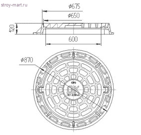 Дождеприемник чугун кругл m=109кг ГОСТ 3634-99 - 004-0066 Дождеприемник чугун кругл m=109кг ГОСТ 3634-99 - 004-0066