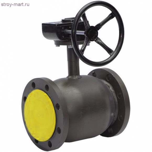 Кран шаровой сталь Ballomax КШТ 61.103 Ду 350 Ру25 фл с редуктором BROEN КШТ 61.103.350