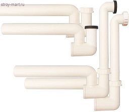 Сифон с прочисткой PP Ду 40 с обратным клапаном HL 136N Сифон с прочисткой PP Ду 40 с обратным клапаном HL 136N