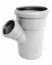 Тройник НПВХ бел б/н Дн75х75х45 в/к - 027-1708 Тройник НПВХ бел б/н Дн75х75х45 в/к - 027-1708