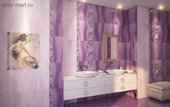 Arabeski purple 02 Плитка настенная 25х60 Arabeski purple 02 Плитка настенная 25х60