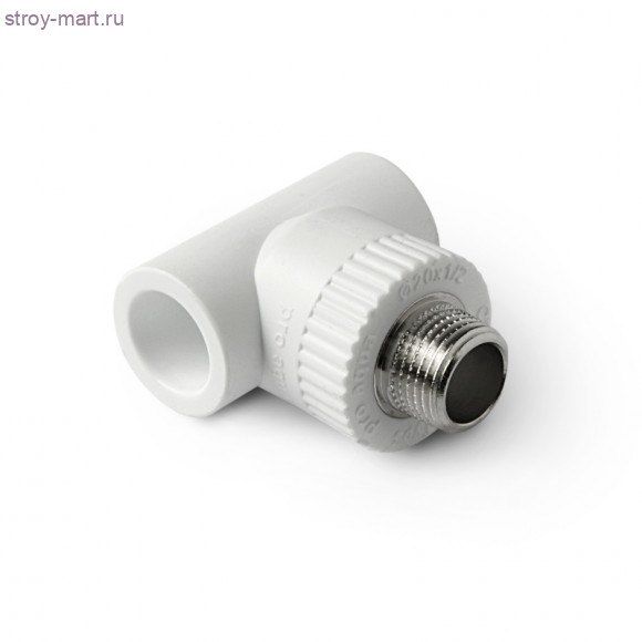 Тройник комбинированный c наружной резьбой полипропиленовый - белый напорный комб.PP-R DN32x1'