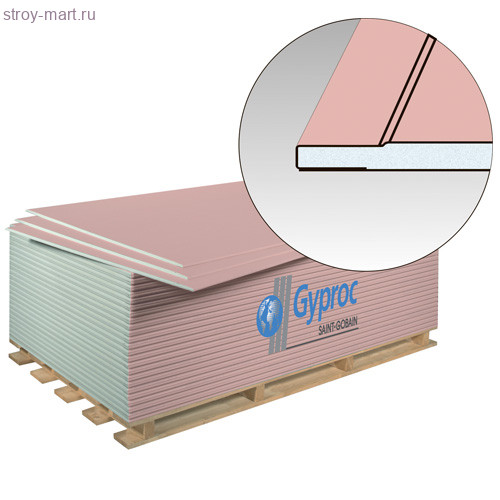 Гипсокартон «Gyproc» 12,5х1200х3000 мм огнестойкий (50 листов в уп.) - С-000051414 Гипсокартон «Gyproc» 12,5х1200х3000 мм огнестойкий (50 листов в уп.) - С-000051414