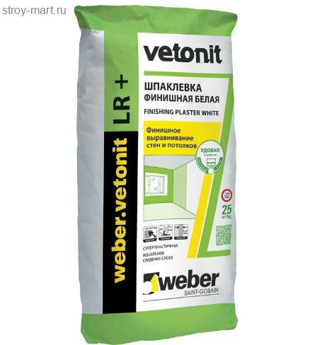 Шпатлёвка Weber.Vetonit LR+, 5 кг (108 шт/под) - С-000056361 Шпатлёвка Weber.Vetonit LR+, 5 кг (108 шт/под) - С-000056361
