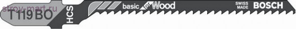 Пилки д\лобзика 5шт,T119BO,HCS,56\2мм,рез15мм,крив\пропил - 2.608.630.310 Пилки д\лобзика 5шт,T119BO,HCS,56\2мм,рез15мм,крив\пропил - 2.608.630.310