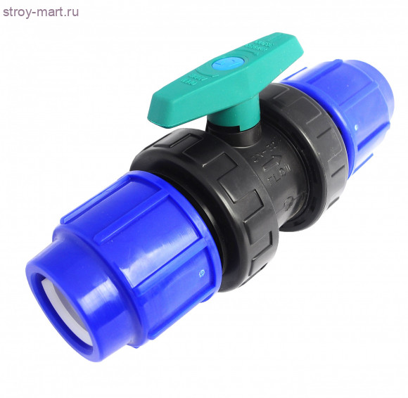 Кран ПЭ шаровой компресс нап Дн20х1/2" вн/р - 007-5296