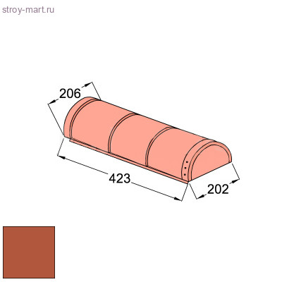 Конек полукруглый конечный Decra Classic/Roman L=423 мм Осенний каприз - С-000113240 Конек полукруглый конечный Decra Classic/Roman L=423 мм Осенний каприз - С-000113240