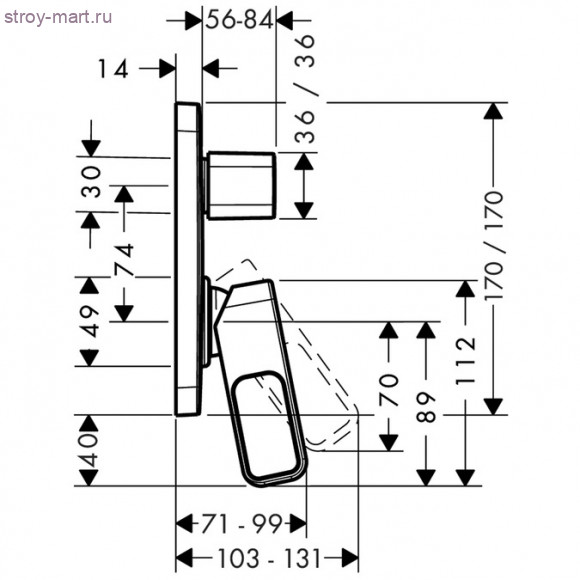 Смеситель для ванны, однорычажный, СМ Axor Urquiola 11425000