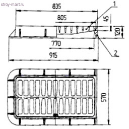 Дождеприемник чугун ДБ1 прямоугольн m=107 ГОСТ 3634-99 - 004-0045 Дождеприемник чугун ДБ1 прямоугольн m=107 ГОСТ 3634-99 - 004-0045