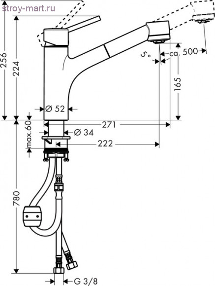Смеситель для кухни, однорычажный, с выдвижным душем, ?’ Talis S 32841000 Смеситель для кухни, однорычажный, с выдвижным душем, ?’ Talis S 32841000
